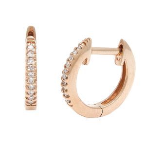 Diamond Mini Hoop Earring (Rg)